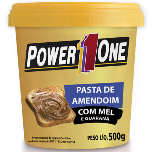 Pasta de Amendoim com Mel e Guaraná (500g) Power1One