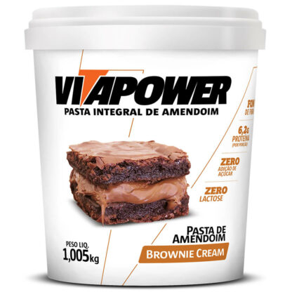 Pasta de Amendoim Integral Brownie Cream (1kg) VitaPower