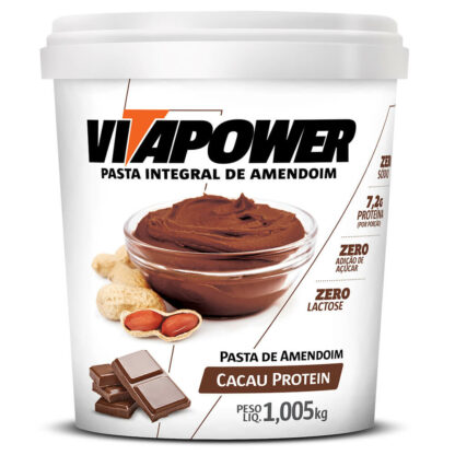 Pasta de Amendoim Integral Cacau Protein (1kg) VitaPower