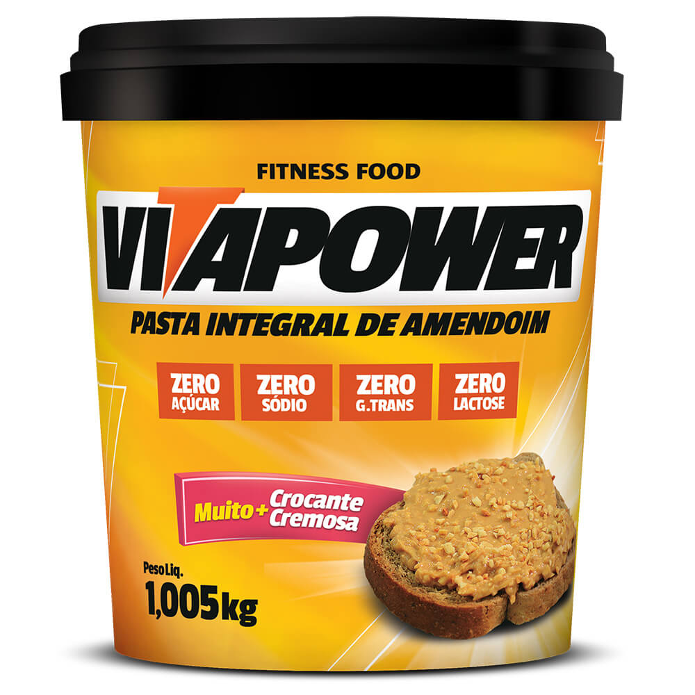 Pasta de Amendoim Integral Crocante (1kg) VitaPower - Meu Mundo Fit