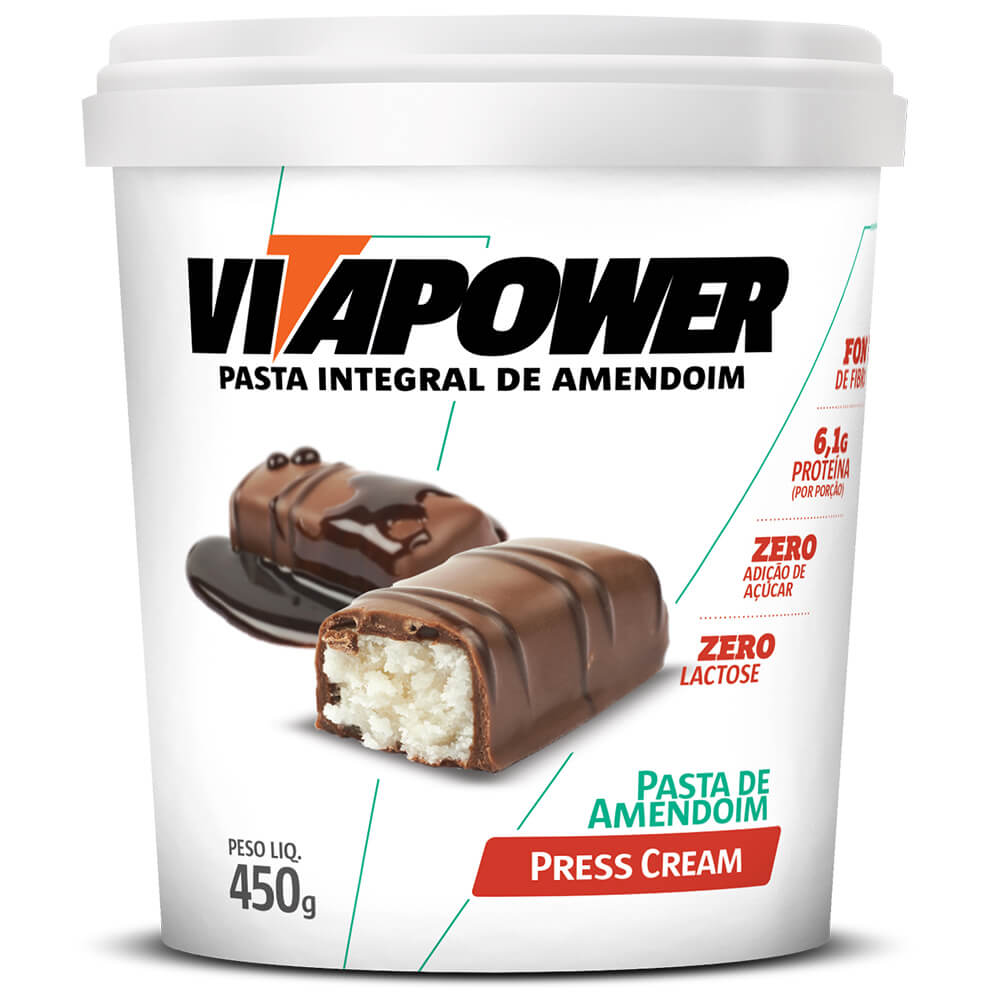 Pasta de Amendoim Integral Press Cream (450g) VitaPower - Meu