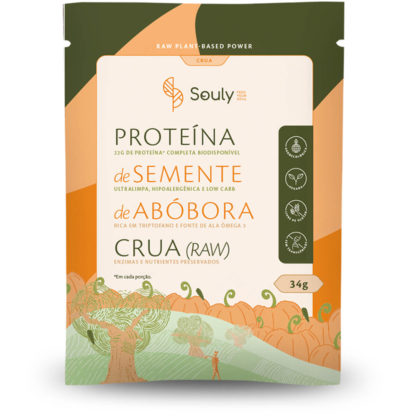 Proteína de Semente de Abóbora Crua (Sachê de 34g) Souly