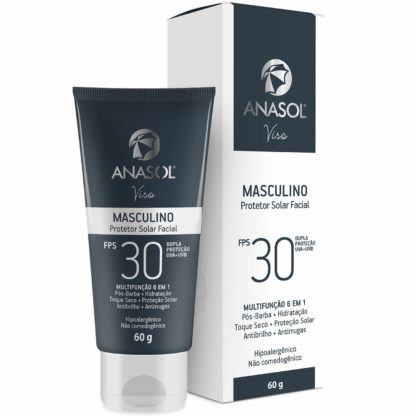 Protetor Solar Facial Masculino FPS 30 (60g) Anasol