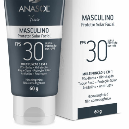 Protetor Solar Facial Masculino FPS 30 (60g) Anasol