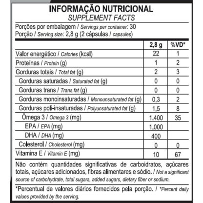 Pure Ômega 3 (60 caps) Probiótica Tabela