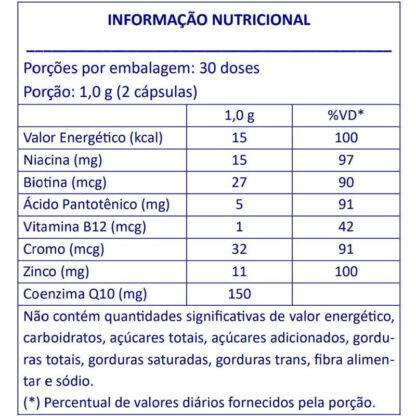 Q10 Coenzima 150mg 60 Caps Sanibras Tabela Nutricional