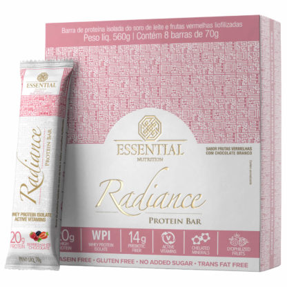 Radiance Protein Bar (8 barras de 70g Frutas Vermelhas) Essential Nutrition