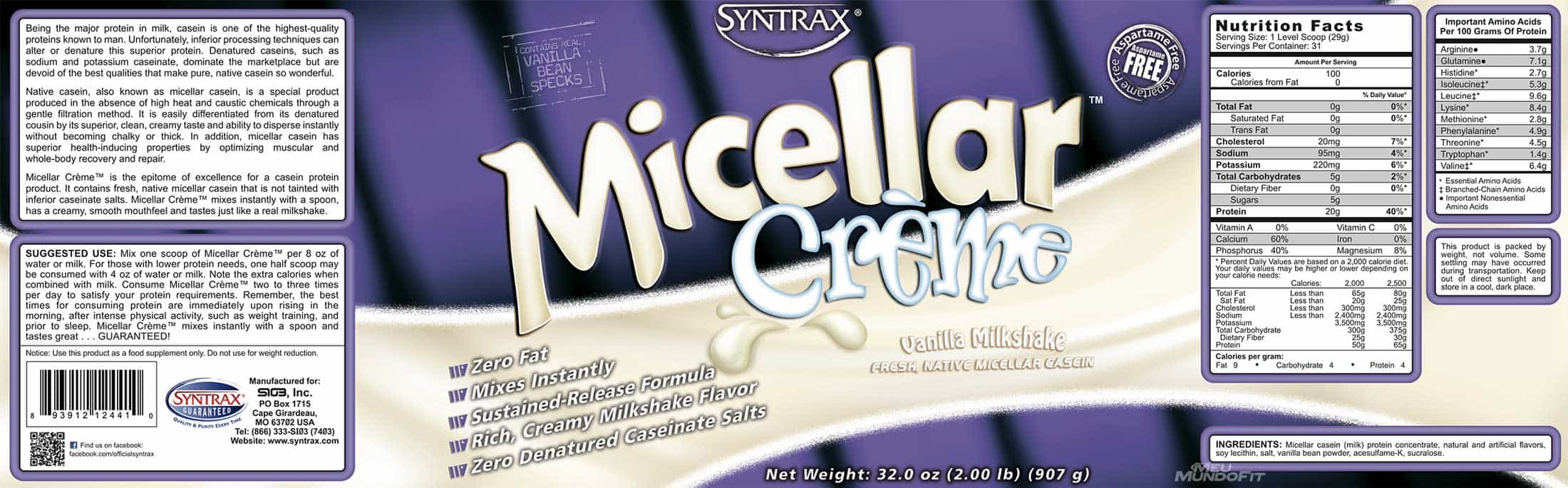 Rótulo Micellar Crème Syntrax