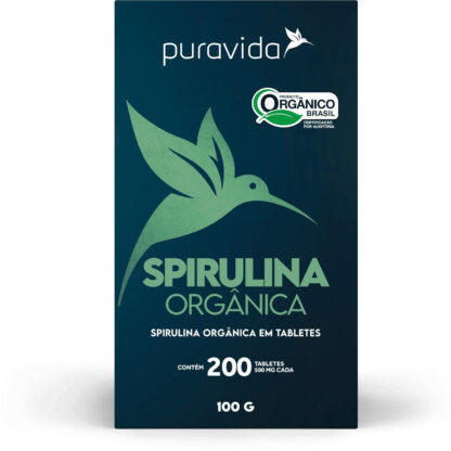 Spirulina Orgânica 500mg (200 tabs) Puravida
