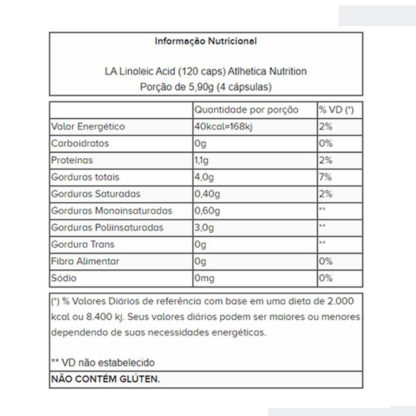 LA Linoleic Acid (120 caps) Atlhetica Nutrition