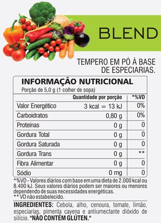 Tabela Nutricional Salt Free Tempero Sem Sal - Blend (55g) Atlhetica