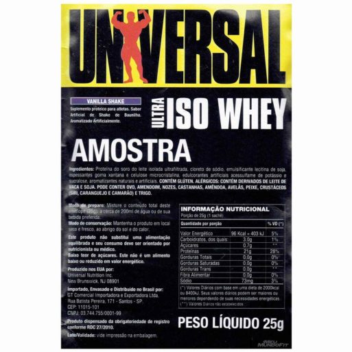 Ultra Iso Whey (sachê 25g) Universal Nutrition