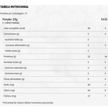 Vanilla Whey (375g) Essential Nutrition Tabela