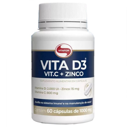 Vita D3 + Vitamina C + Zinco (60 caps) Vitafor