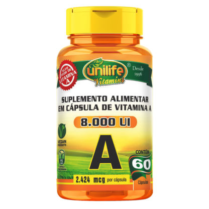 Vitamina A 500mg (60 caps) Unilife Vitamins