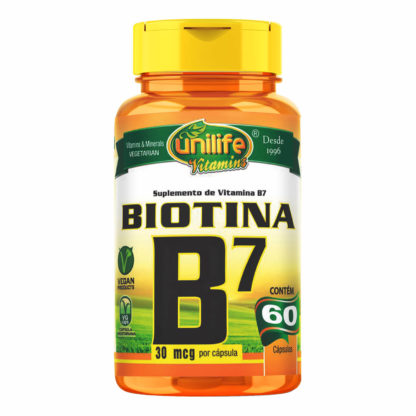 Vitamina B7 Biotina 500mg (60 caps) Unilife Vitamins