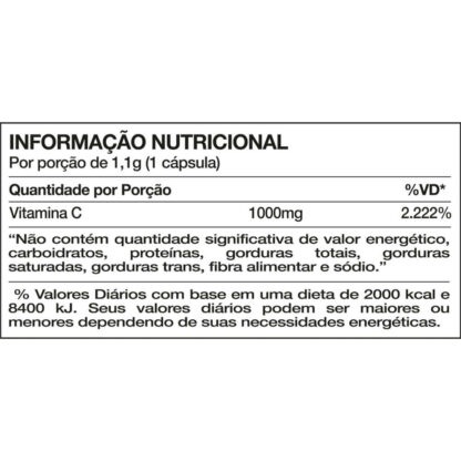 Vitamina C 1000mg (30 caps) Nutrends Tabela