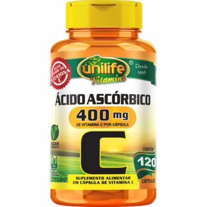 Vitamina C 400mg (120 caps) Unilife Vitamins
