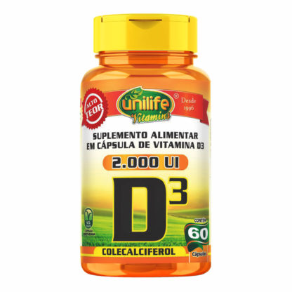 Vitamina D Colecalciferol 500mg (60 caps) Unilife Vitamins