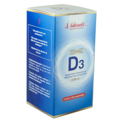Vitamina D3 (120 caps) Naturalis - Esquerda