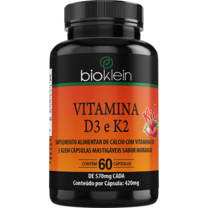 Vitamina D3 e K2 (60 Cápsulas Mastigáveis) Bioklein