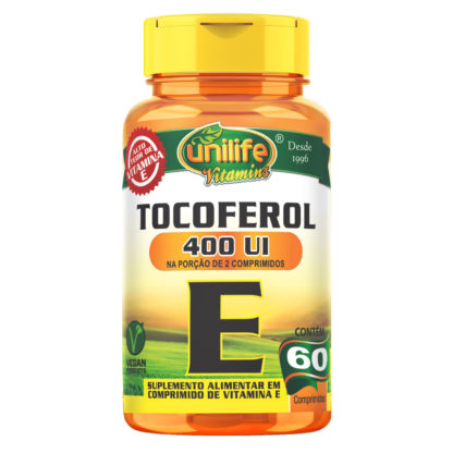 Vitamina E Tocoferol (60 cápsulas) Unilife Vitamins
