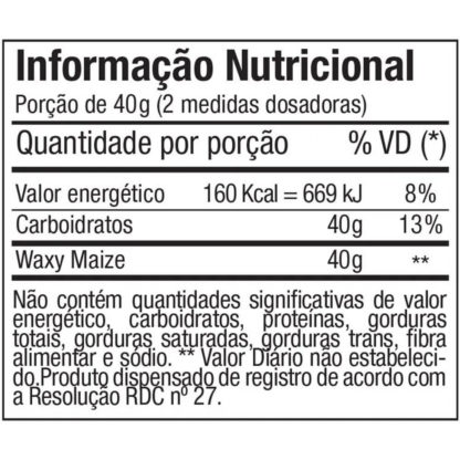 Waxy Maize (1kg) Tabela Nutricional FTW