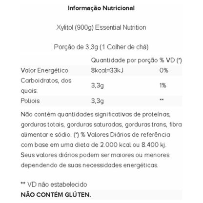 xylitol-900g-tabela-nutricional-essential-nutrition